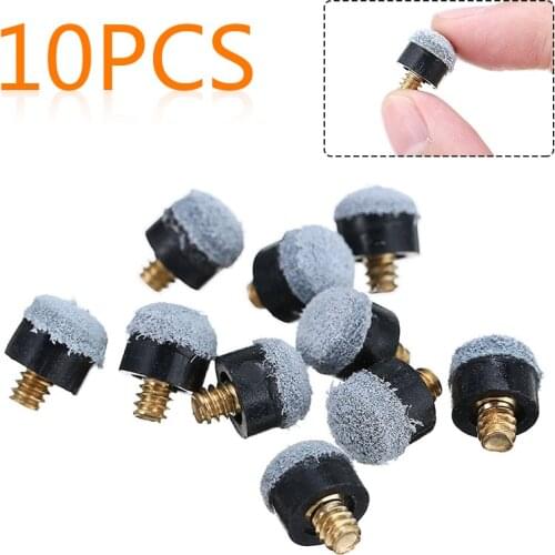 10PCs Screw On Cue Tips Cue Tips For Pool Snooker Billiard Pool Cue Stick Replacement Parts Cue Repair Tool Sports Entertainment