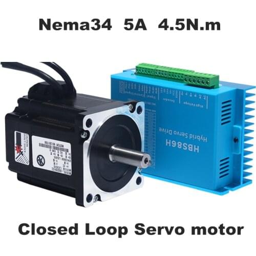 NEMA 34 Closed Loop Stepper Motor 4.5Nm 5A 642Oz-in Hybrid Stepping Motor Nema34 Close Loop Motor drive
