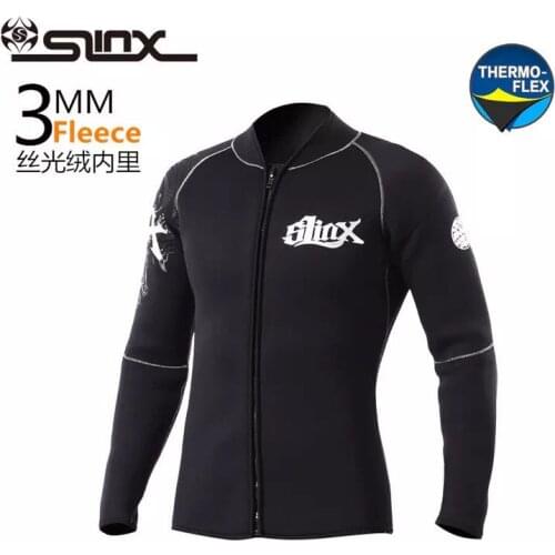 3mm Neoprene Winter Wetsuit Jacket Men women Rash Guard Scuba Diving top Surfing Snorkeling Swimsuit with towel lining