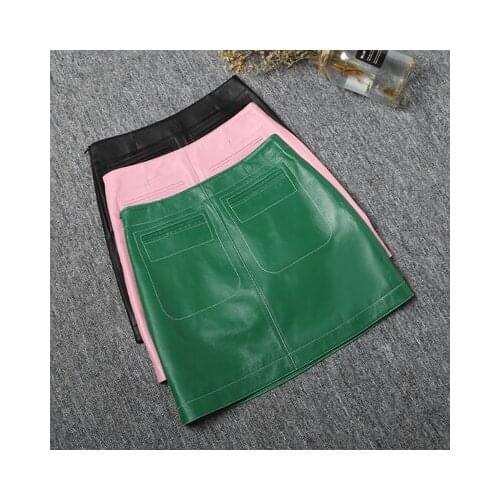 2019 New Fashion Genuine Real Sheep Leather Skirt J28