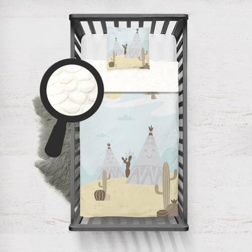 Kids Minky Blanket Super Soft and Warm Baby Blankets Children for Couch and Bed Wild Western Mountain Cactus Model 1329