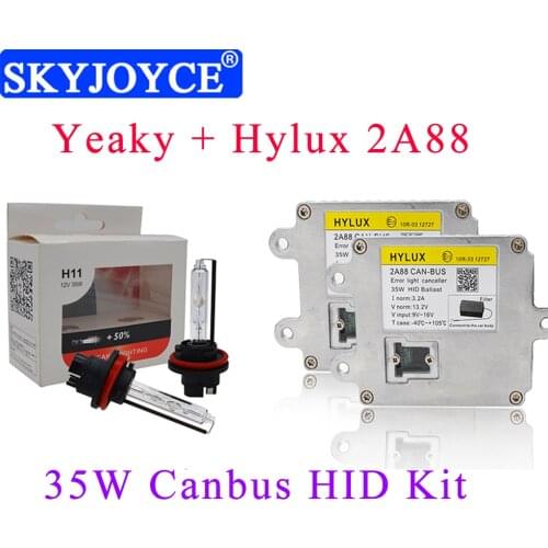 Original 12V 35W Yeaky Bulb 4500K 5500K 6500K H1 H7 H3 H11 D2H 35W Yeaky HID Canbus Headlight Kit Hylux 2A88 Canbus HID Ballast