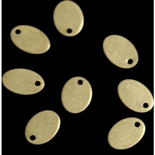 20 pieces brass single hole smooth oval piece necklace earrings pendants for making fashionable charm jewelry accessories