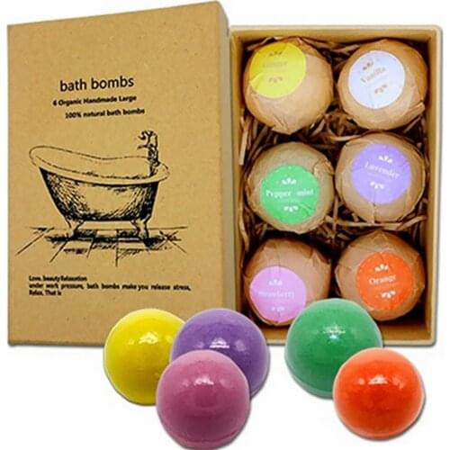 Bath Bomb Gift Set, Scented Bath Balls - Set of 6, Handmade - Add to