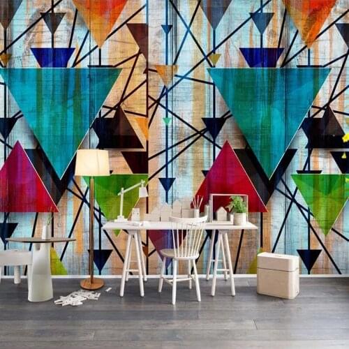 Custom Mural Papel De Parede 3D Creative Color Geometric Art Wall Painting Living Room Sofa TV Background Photo Wallpaper Modern