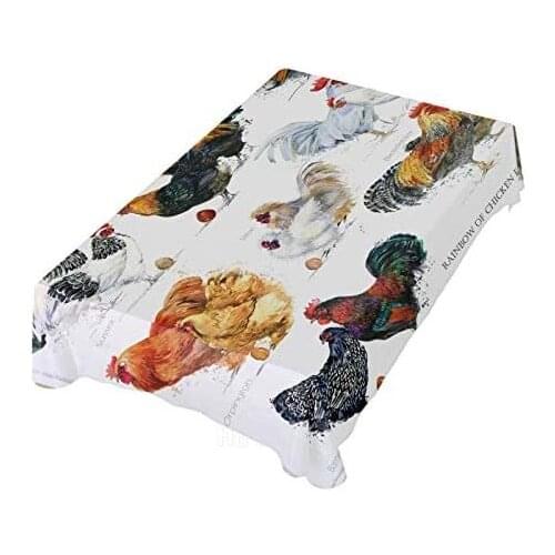 Rooster Color Rectangular Tablecloth Polyester Tablecloth Decoration