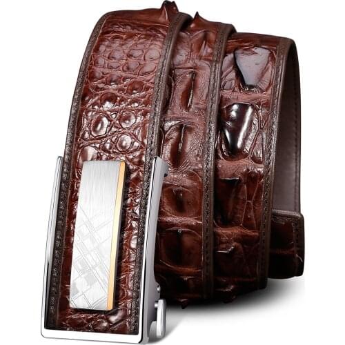 Belts Genuine Leather For Mens High Quality Buckle Jeans Crocoskin Casual Belts Business Cowboy Waistband Male Fashion Designer