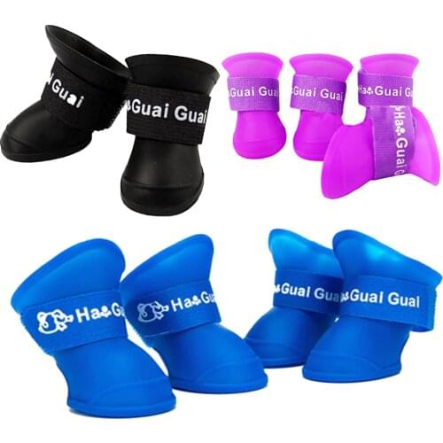 Pet Rubber Boots Waterproof Yorkie Shoes for Dogs Small Large Breeds Candy Color Cat Socks Rain Shoes Pet Supplies