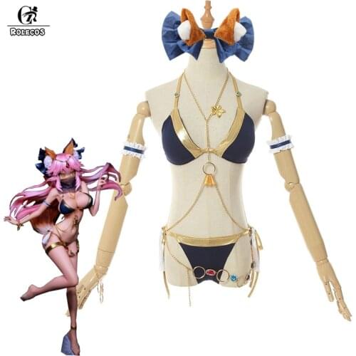 ROLECOS Tamamo no Mae Cosplay Costume Fate Grand Order Game Costume Sexy SwimSuit FGO