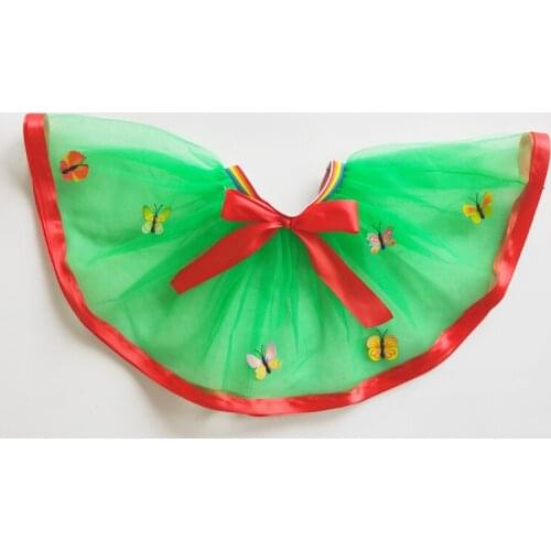 Christmas New Year Butterfly Baby Tulle Tutu Skirt Colorful Pom Princess Mini Dress Children Clothing Pettiskirt Girl Clothes