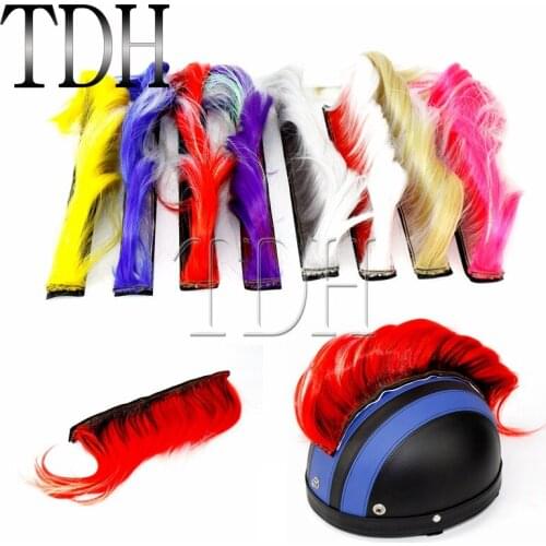 Black Red Helmet Mohawk for Motorcycle Ski Snowboard Paintball BMX Bike Helmets Decoration Attached Feathers Helmet Hair
