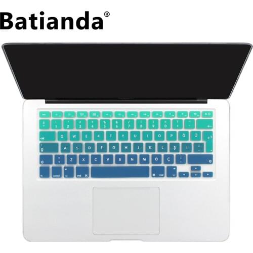 Rainbow Color Silicone Turkey Keyboard Cover Turkish Protector Stickers For Old Macbook Air Pro 13 15 17 Retina Keyboard Skin