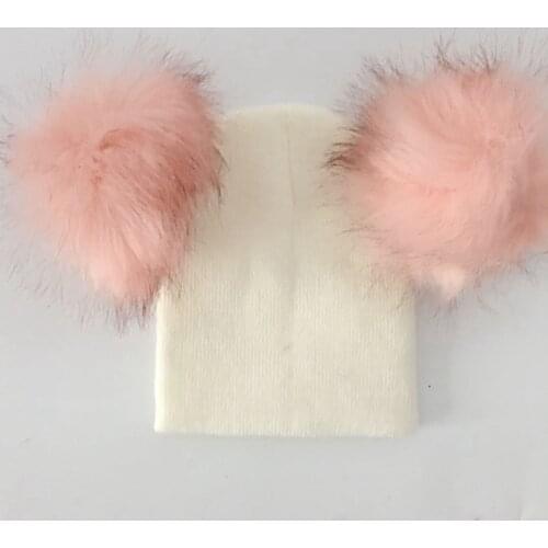 Brand New Newborn Baby Kids Girls Boys Winter Warm Knit Hat Furry Balls Pompom Solid Warm Cute Lovely Beanie Cap Gifts