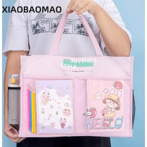 A3 Document Bag Large Capacity Double Layer Zip Storage Bags file bag Filing Products Pocket Folder Office School Supplies