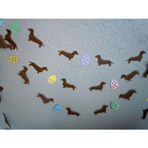Dachshund Easter Paper Garland - Choose Your Colors- Sweet shoppe decor- girl birthday party decorations