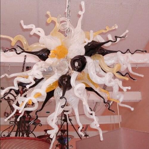 Tiffany Style Mouth Blown Glass Chandelier Lightings Customized Colored for Foyer Decor