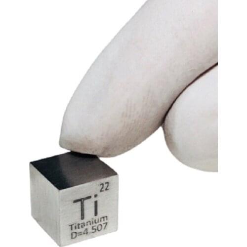 Titanium Metal 10mm Density Cube 99.5% Pure for Element Collection