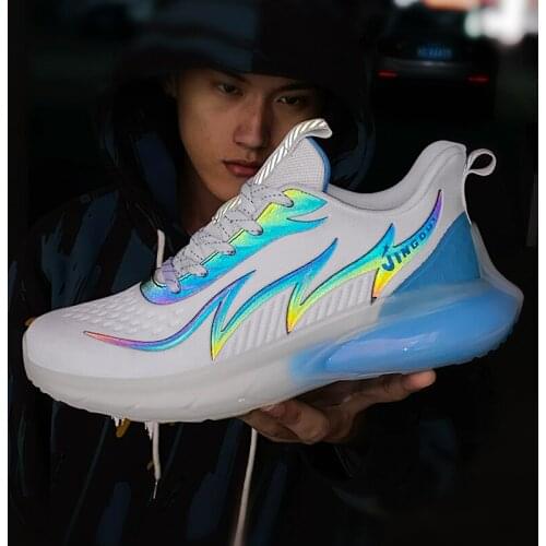 Spring Men Sneakers Breathable Running Shoes Trendy Antiskid Damping Sports Shoes Comfortable Reflective Jogging Shoe Zapatillas