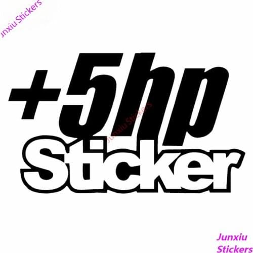 Personality +5 HP Sticker Vinyl Decal Car Sticker JDM Bumper Truck Window Funny Cover scratches Decoration Fine Decal PVC12x7cm