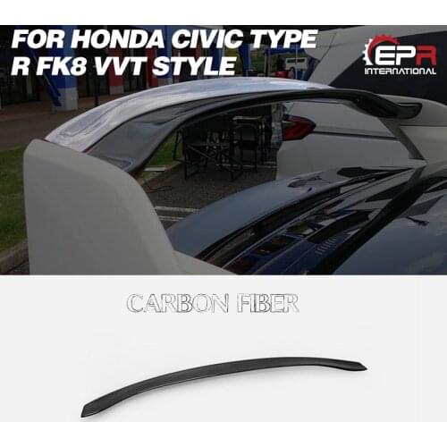 For Honda FK8 Civic TypeR Carbon Fiber OEM Rear Spoiler VVT Style Rear Spoiler Add on Gurney Flap Glossy Wing Splitter Extension