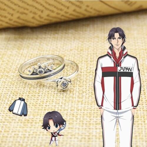 2PCS/SET Prince Of Tennis Haikyuu Atobe Keigo 925 Sterling Silver Ring For Couple Lovers Engagement Rings Women Men Jewelry