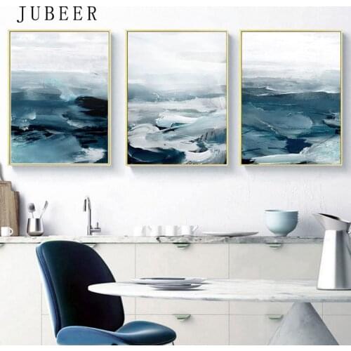 Abstract Ocean Landscape Wall Art Canvas Painting Minimalist Nordic Poster print Decorative Picture for Living Room Home Decor