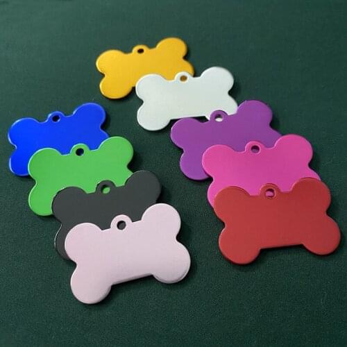 Free Shipping Pet Tag 500 Pcs/ Lot Aluminium Alloy 40*27mm Charm Pet ID Tag DIY Dog Name Tag 8 Colors With Stock