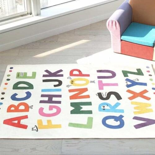English Letter Play Mat Area Rug for Kitchen Balcony Childrens Room Crawling Floor Mat Non-slip Carpet Cartoon Home Decoration