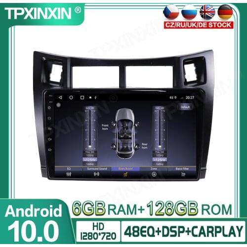 128G Android 10.0 DSP For Toyota Yaris 2008-2011 Car Multimedia Player GPS Navigation Headunit Radio Audio Stereo Tape Recorder