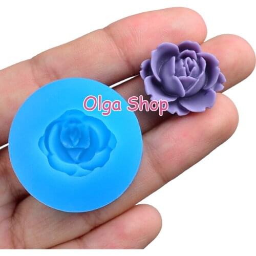 HYL019 18.7mm x 15.4mm Flower Silicone Mold Fondant Cake Decoration Candy Resin Clay Earrings Necklace Craft Soap Candle