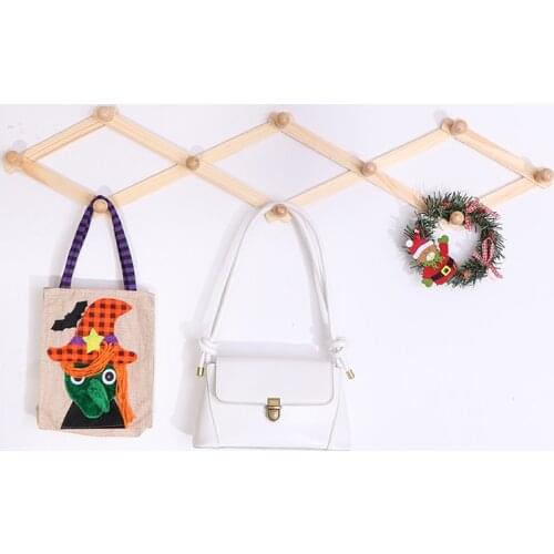 Wooden Expanding Clothes Hanger Expandable Coat Hat Rack Holder Shelf Home Decor Wall Hook Clothes Hanger
