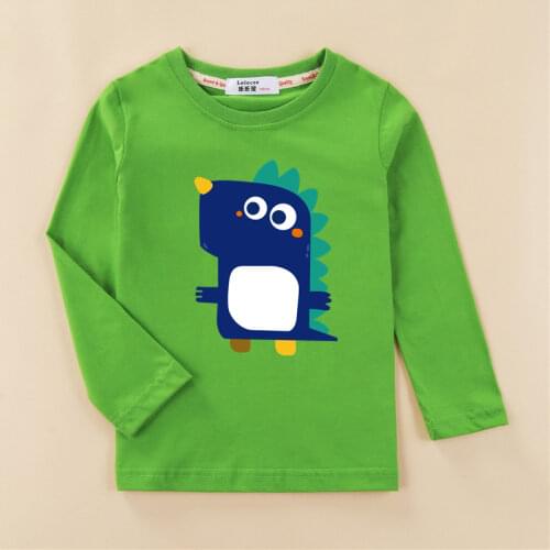 Kids cute cartoon tshirt baby boys cartoon dinosaur clothes casual long short-sleeved girl tops shirt cotton brand t shirt 3-14Y
