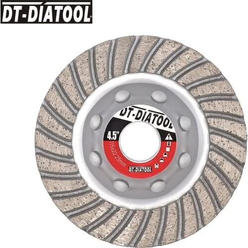 DT-DIATOOL 1piece Diamond Segmented Turbo Row Cup Grinding Wheel Discs for Concrete Brick Hard Stone Dia 115mm/4.5inch