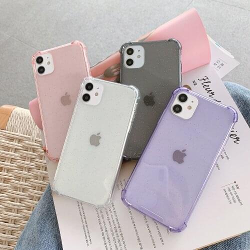 Fluorescent Cover High Transparent Soft Silicone TPU Phone Case for Apple Iphone 11 Pro Max Plus Se 2 Xr Xs X 8 7 6s 7Plus Funda