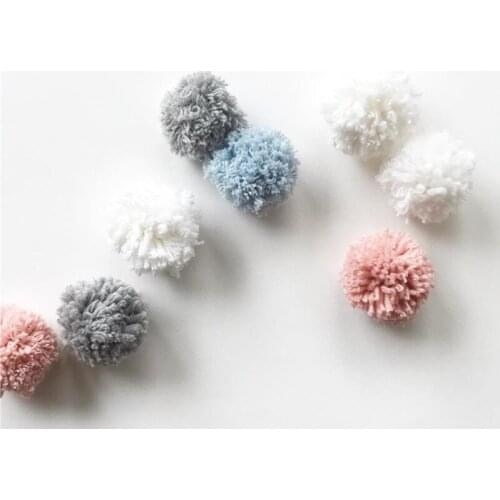 Nordic Cotton Rope Knitted Pom Decoration Laundry Basket Toy Storage Bucket for Home HFing