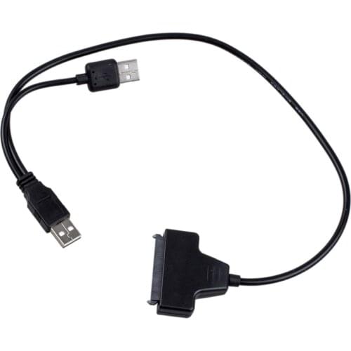 USB 2.0 to SATA Serial ATA 15+7 22P Adapter Cable For 2.5" HDD Laptop Hard Drive