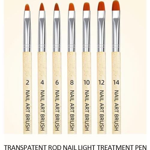 7Pcs Nail Art Brush Drawing Painting Clear Liner Pen Round Head Glittering Handle UV Gel Polish Manicure Tools Set 2/4/6/8/10/12