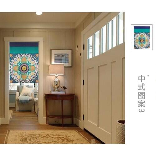 Chinese Pattern Circular Disc Figure Noren Thicken Door Curtain Japan Totem Decoration Portiere Hangings Door for Living Room