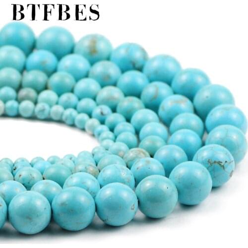 Natural Stone Lake Blue kallaite Beads Round Loose Spacer Beads For Jewelry Making 4/6/8/10/12mm DIY Bracelets Accessories 15"