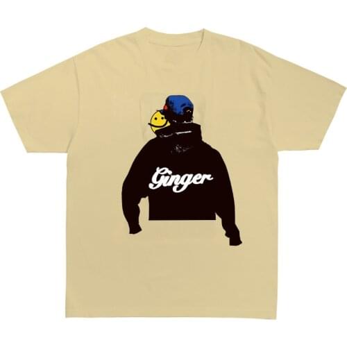 Hot Sale Hip Hop T-Shirt Men Women Brockhampton Harajuku Cotton T Shirt GINGER Letter Print Funny Tshirts Two Side Print Tee Top