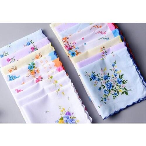 Pure cotton small handkerchief print lady handkerchief