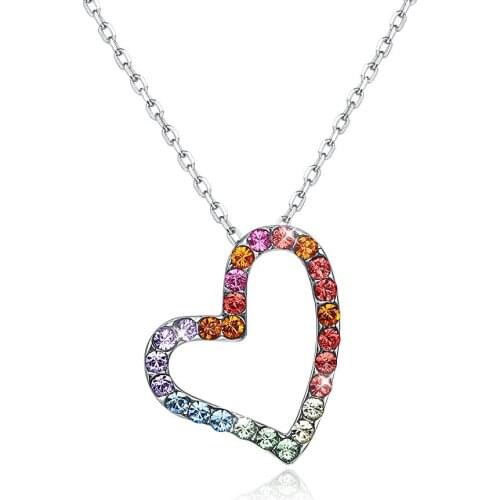 Fashion Luxury Crystals From Crystal S925 Color heart-shaped Necklace