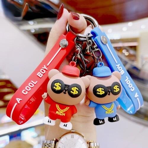 Cartoon Soft Cute Creative Small Pendant Gift Student Key Ring Chain Car Keychain Animation Derivatives