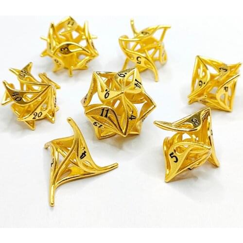 Metal Snowflake Hollow Frame Dice Set D&D Role Playing Board Game Warhammer Dice Polyhedron Table Gam dice