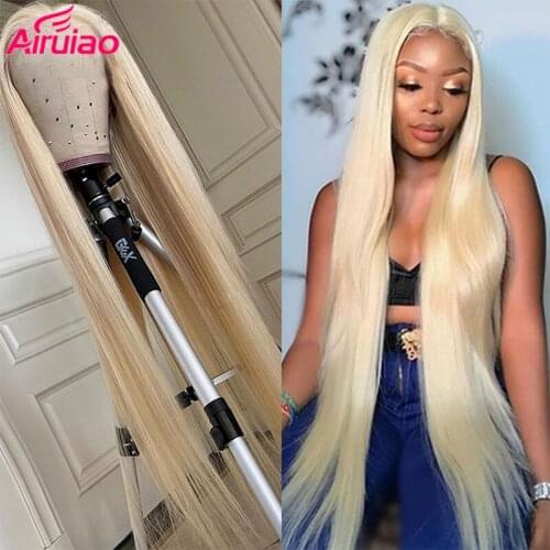 613 Blonde Straight Lace Front Human Hair Wig 30 inch 13x4 HD Transparent Lace Frontal Wig Full Glueless Wigs For Black Women