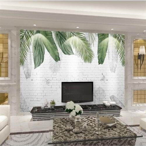 Custom mural 3d Обои nordic ins hand painted banana brick wall background wall living room bedroom restaurant wallpaper фотообои