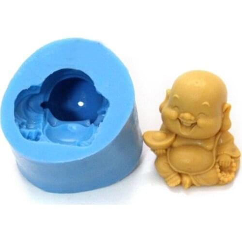 Silicone mold laughing Buddha resin clay mould silicone handmade decoration craft aroma mould for home car decoration