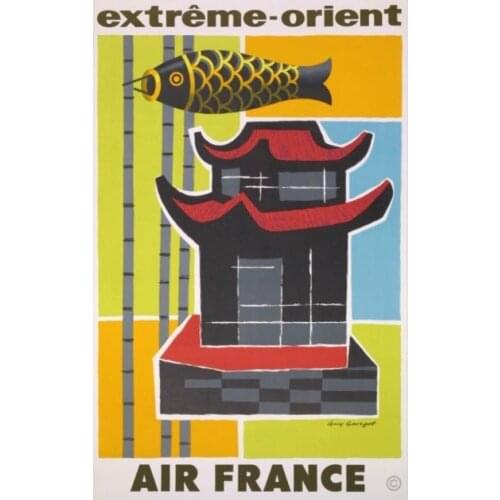 Vintage Air France Travel Tourism Extreme Orient Retro Poster Canvas Painting DIY Wall Paper Posters Home Decor Gift
