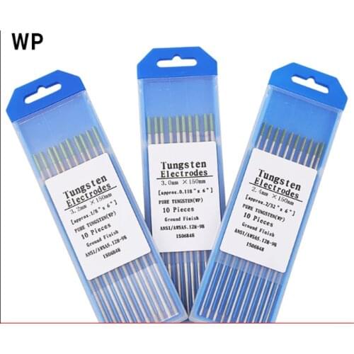 WP 10 Piece Green Color 4.0mm*150mm (approx.4/25&quotx6&quot) Pure Tungsten Electrode Head Tungsten Needle/Rod For Welding Mach
