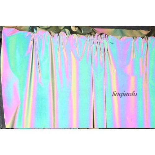 Bright night light shadow reflective clothing fabric Colorful night reflective fashion windbreaker fabric